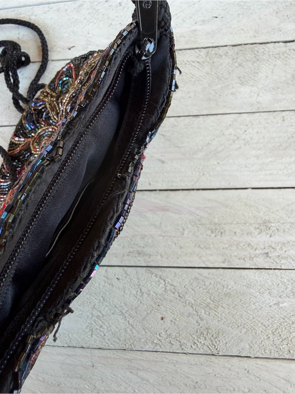 Vintage Ed B. Robinson Black Multi-Color Beaded Evening Bag 1940’s/50’s - Picture 5 of 13